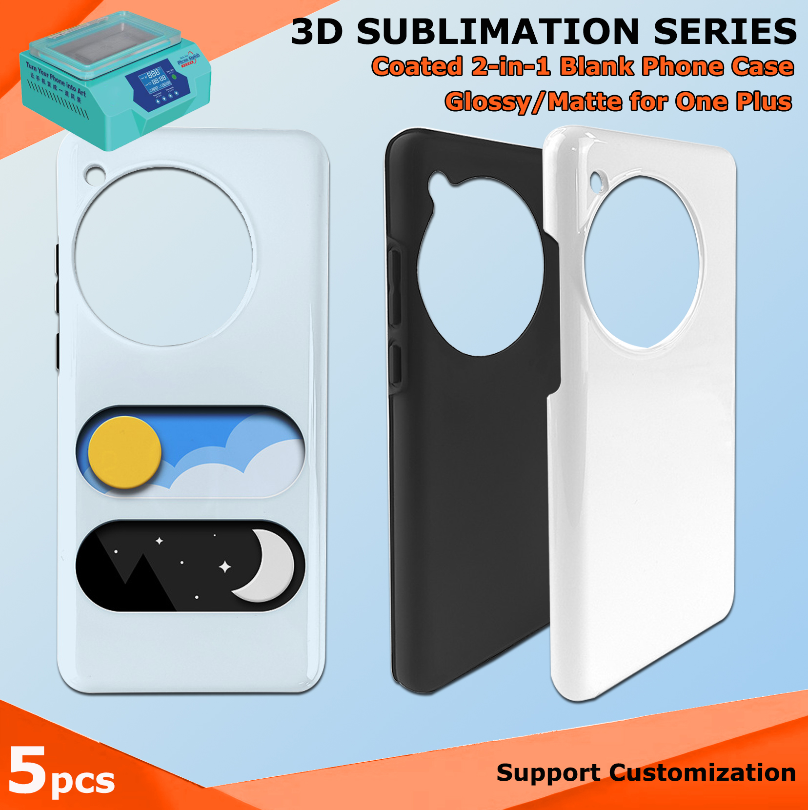 Fonlyu 5pcs Coated 2 in 1 Blan - Phone Case Blank Print review and price