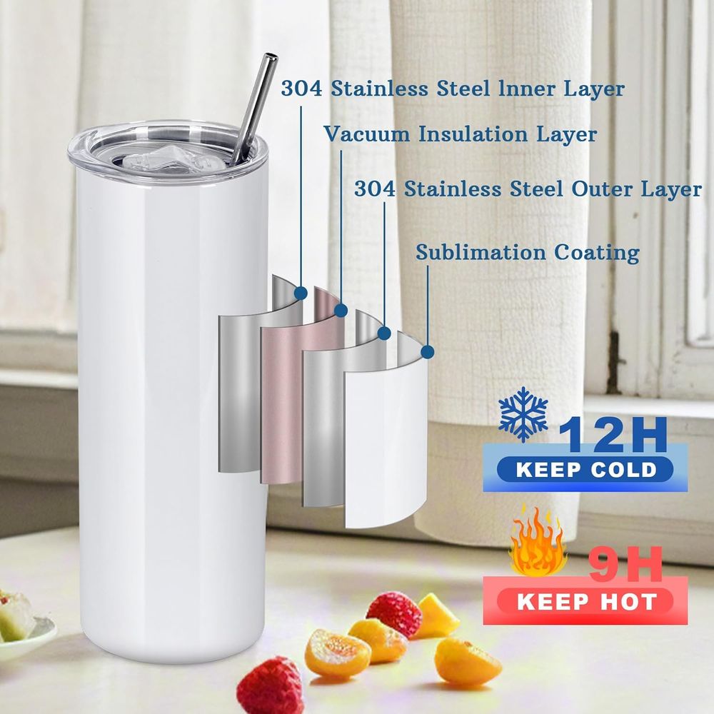 50 Pack 20 OZ Sublimation Tumb - Tumbler 20Oz White review and price