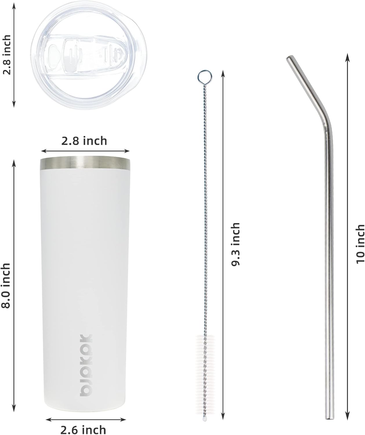 20 oz Skinny Tumbler with Lid, - Tumbler 20Oz White review and price