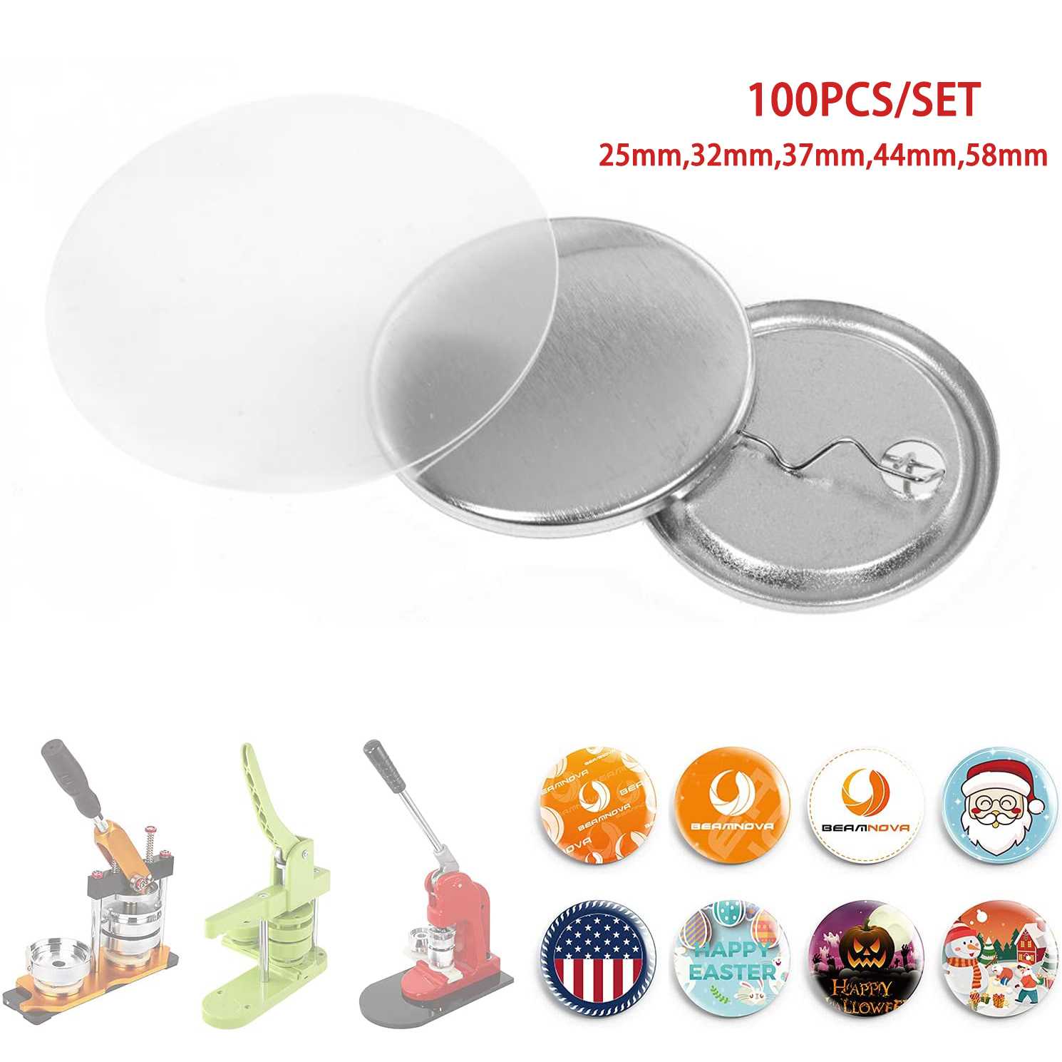 100PCS Metal Back Badge Button - Button Badge Blank review and price