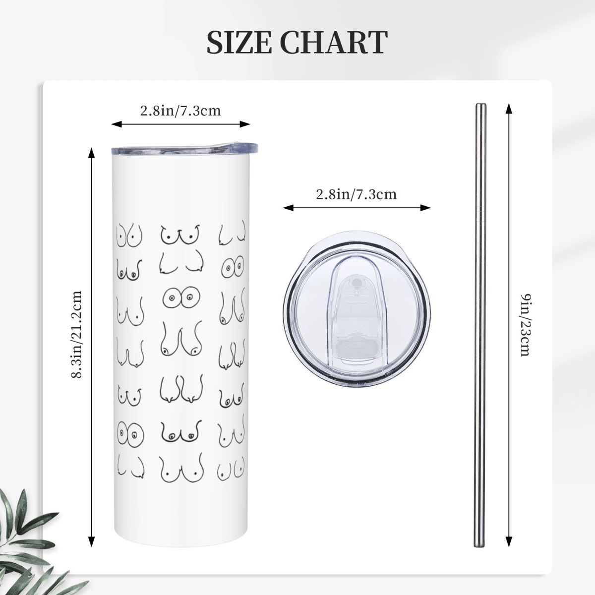 Black And White Tits Drawing S - Tumbler 20Oz White review and price