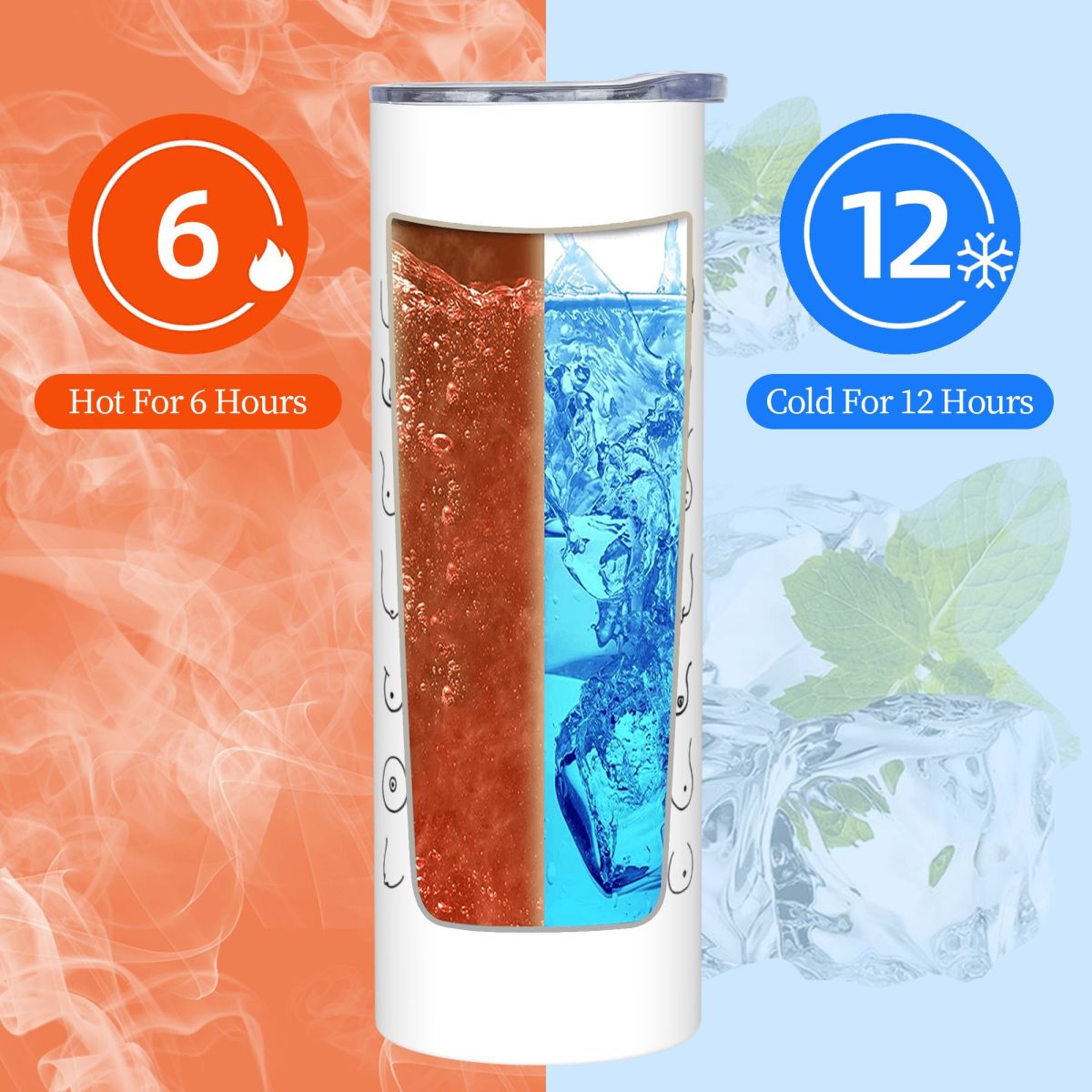 Black And White Tits Drawing S - Tumbler 20Oz White review and price