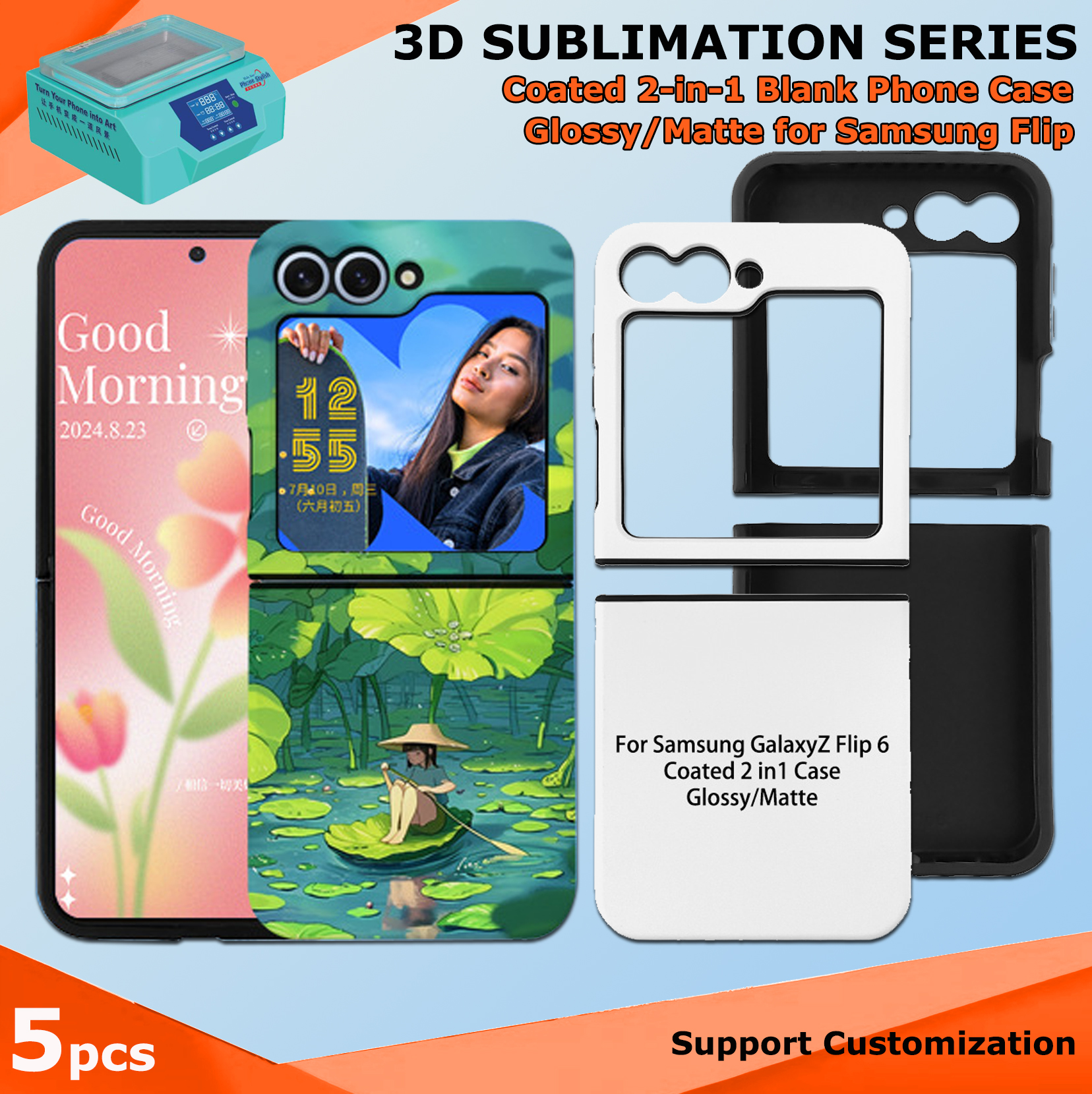 Fonlyu 5pcs Coated 2 in 1 Blan - Phone Case Blank Print review and price
